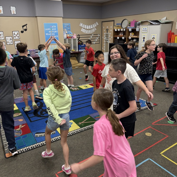 students folk dancing