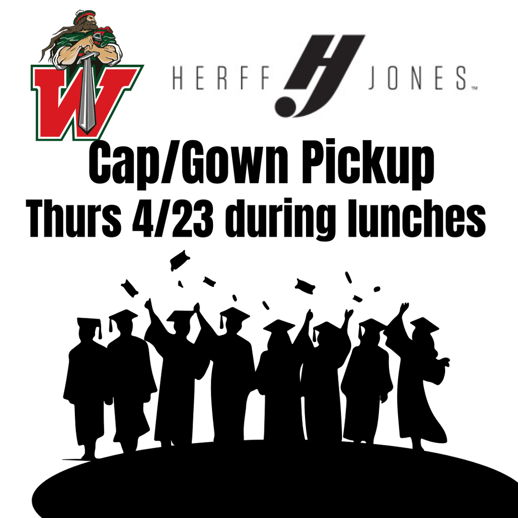 Class of 2026! If you ordered Graduation items from Herff Jones, Cap and Gown, etc. It will be available to pickup through all lunches on Thursday 4/23.  