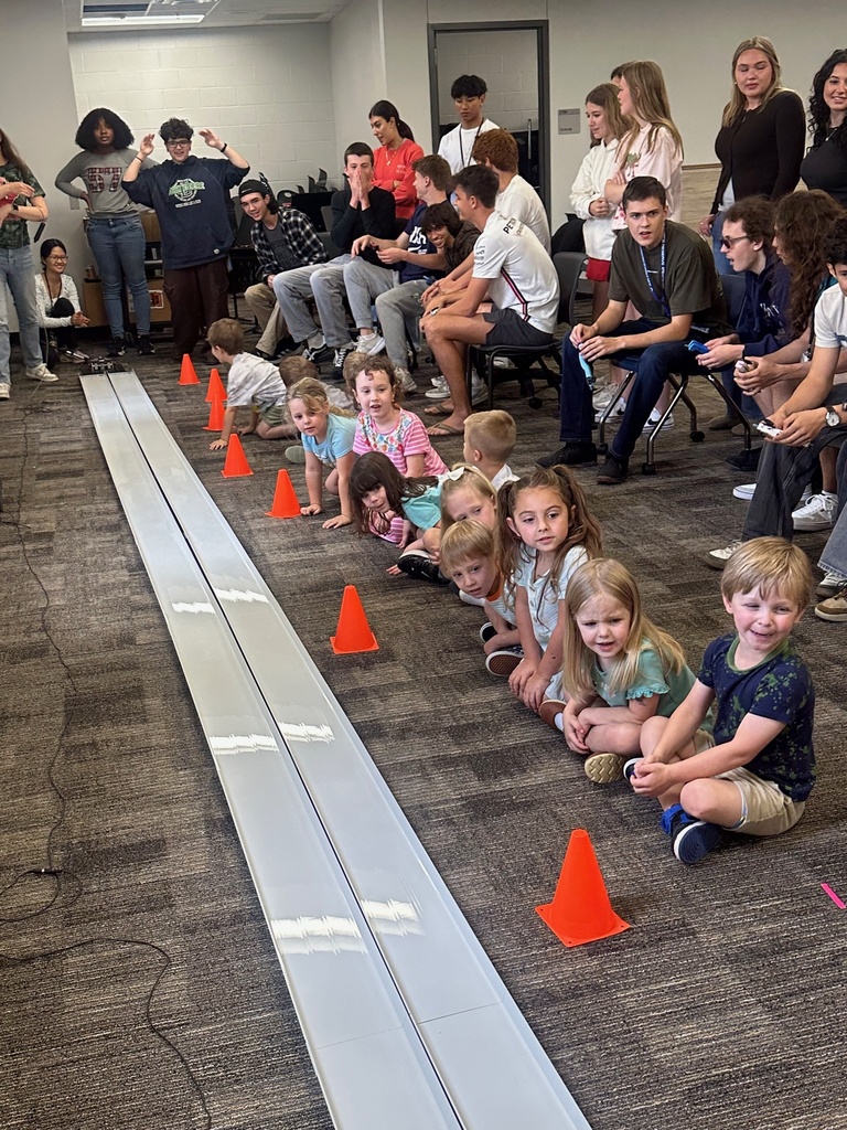 Mrs. Amedee's engineering students shared their talent for building aerodynamic cars with the Lil' Landers today! The preschoolers loved watching some fun races! 