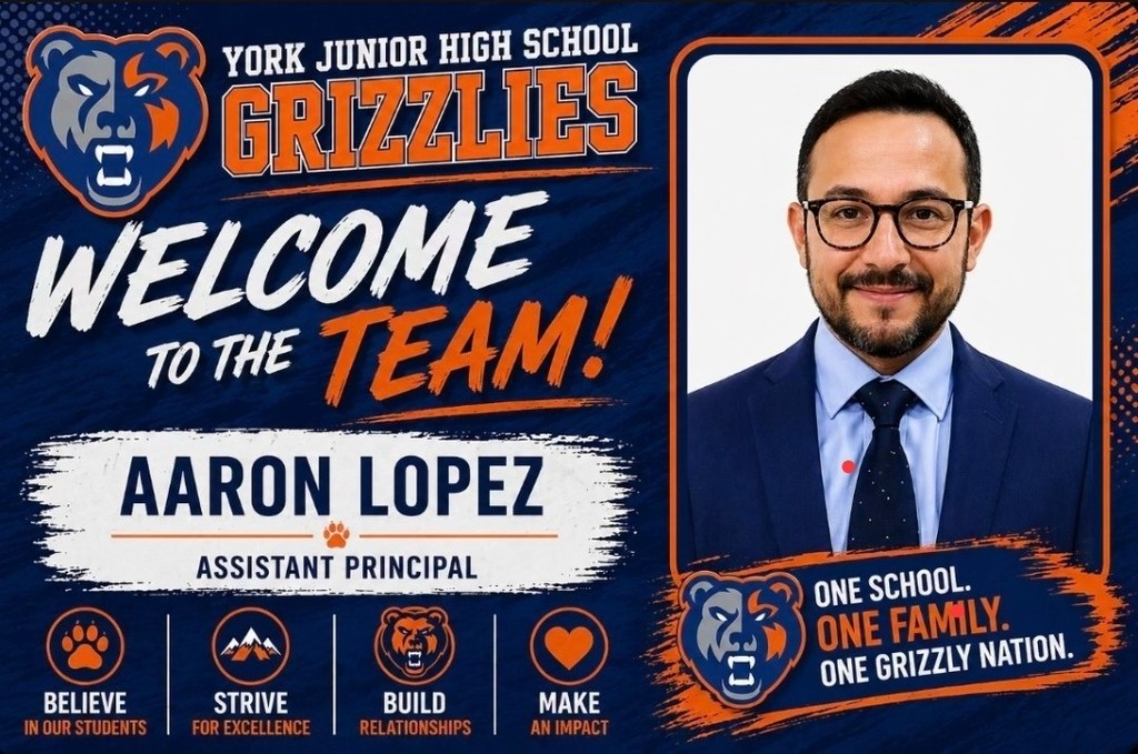 Aaron Lopez, new AP for York JH.