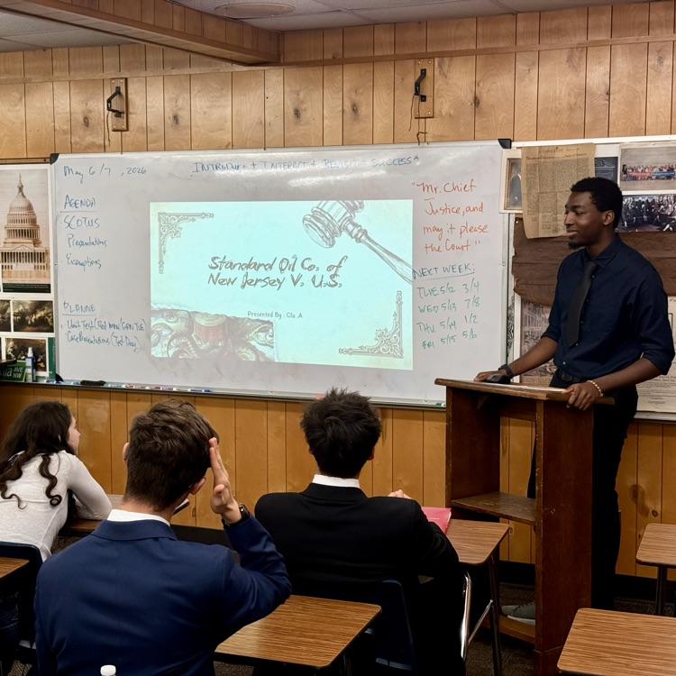Here is blurb: Mr. Estrada’s Honors government classes dressed for success when presenting their end of year landmark Supreme Court cases. 