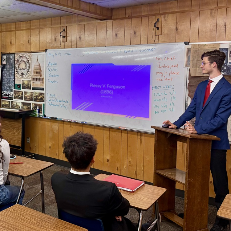 Here is blurb: Mr. Estrada’s Honors government classes dressed for success when presenting their end of year landmark Supreme Court cases. 