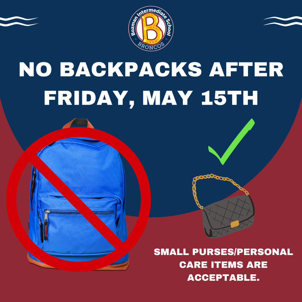 No backpacks