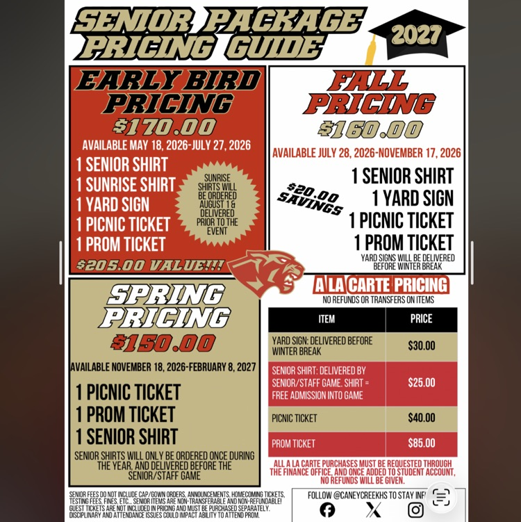 class of 2027 senior package