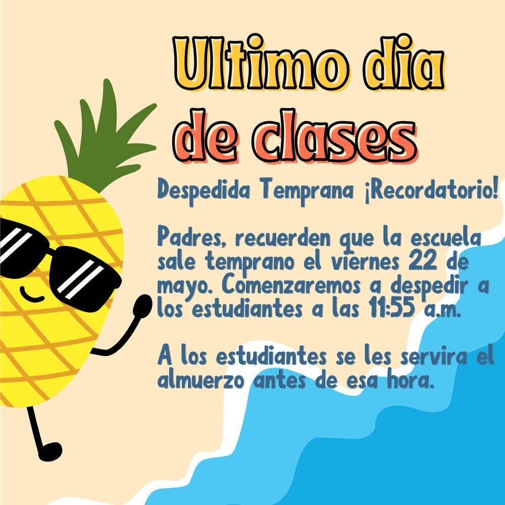 Early Release Reminder Spanish