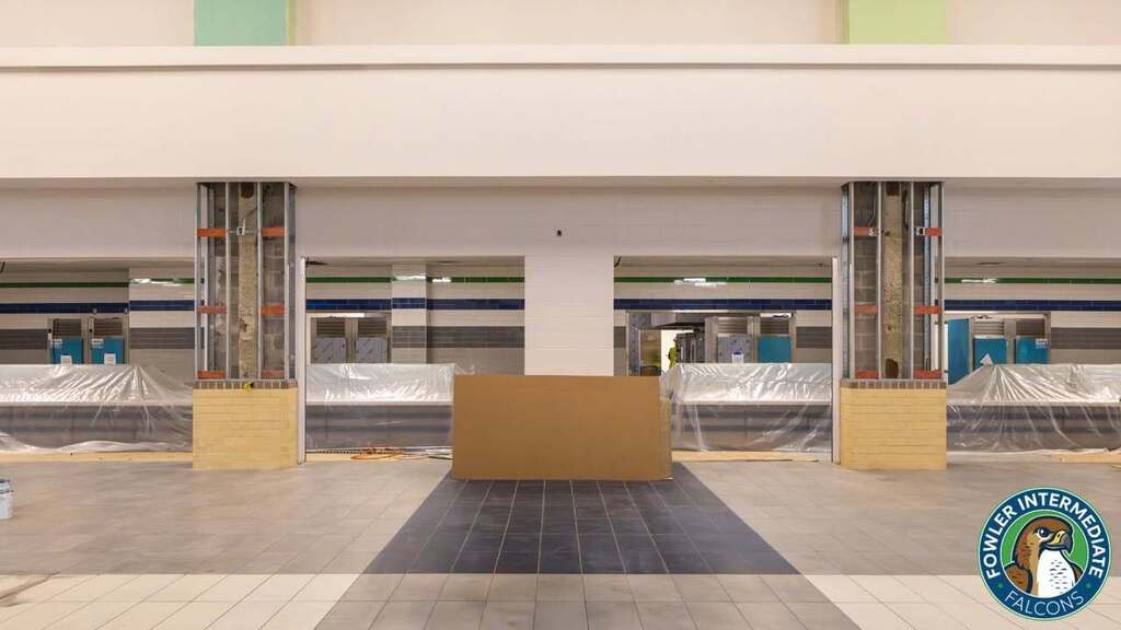 Construction progress of the cafeteria at Fowler Intermediate