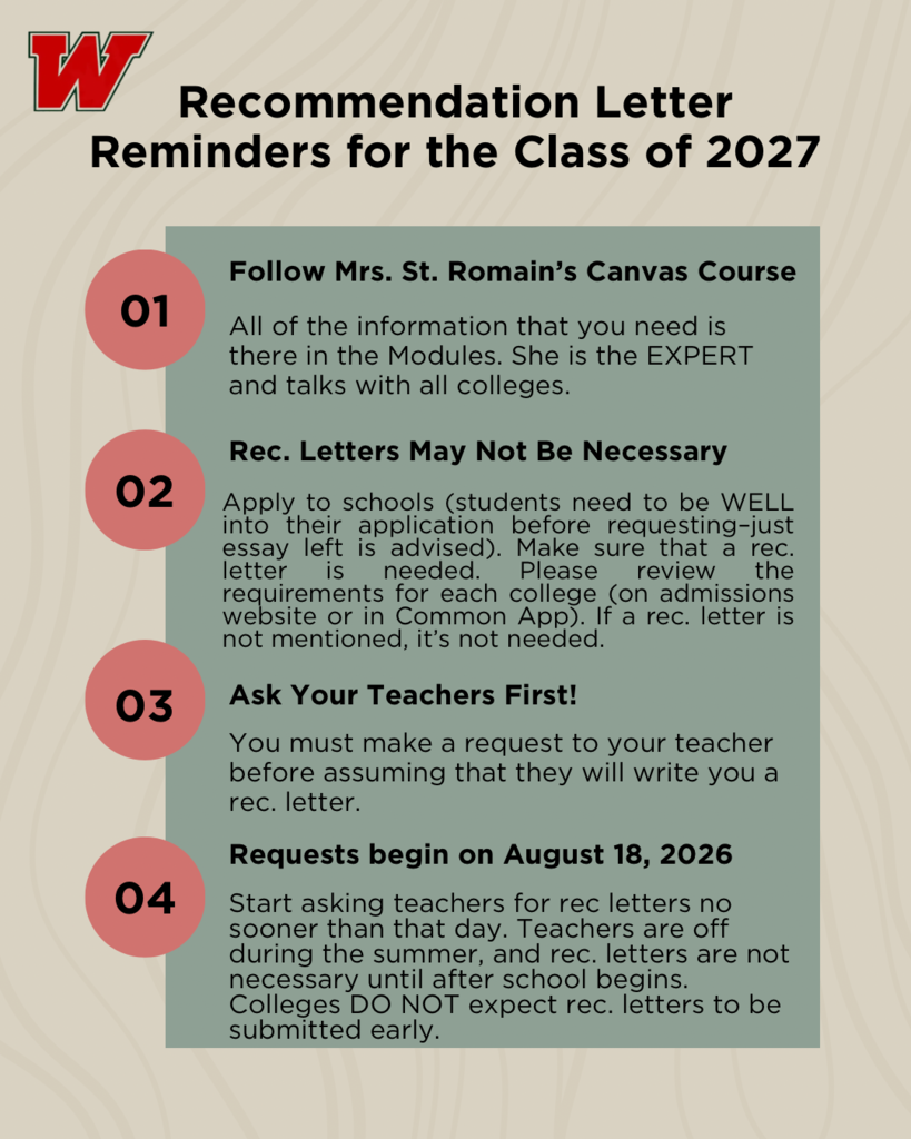 Rec Letter reminders