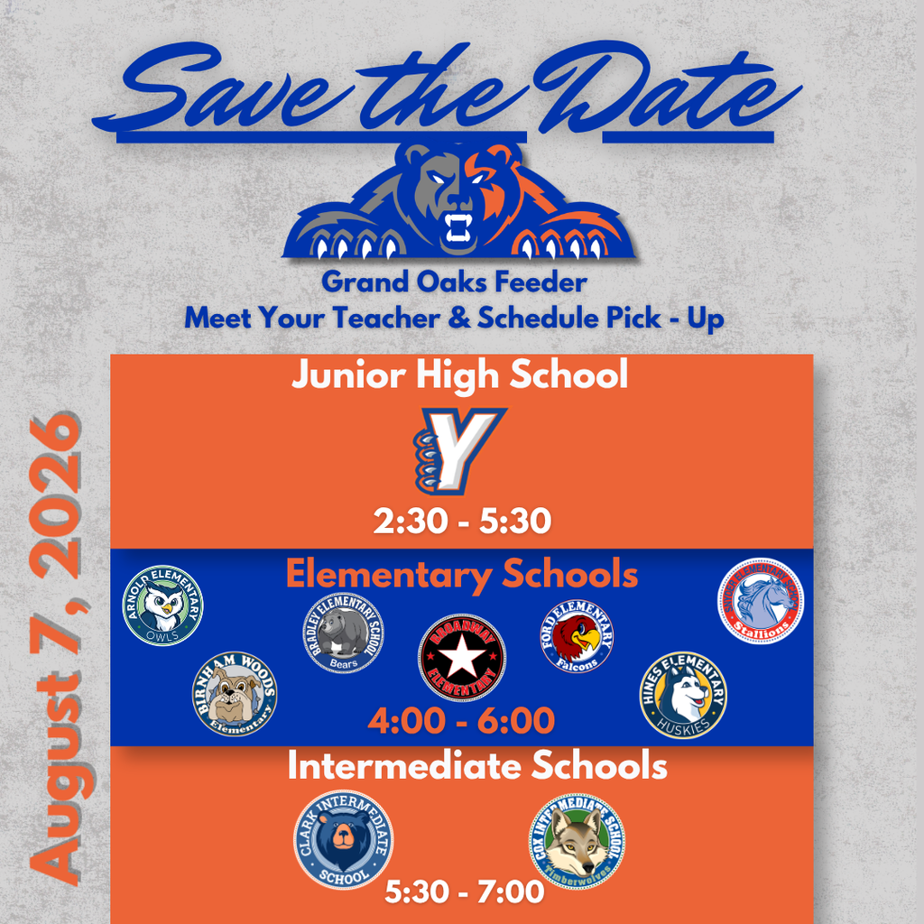 Save the Date: August 7th 2026. York Junior High schedule pick up from 2:30-5:30