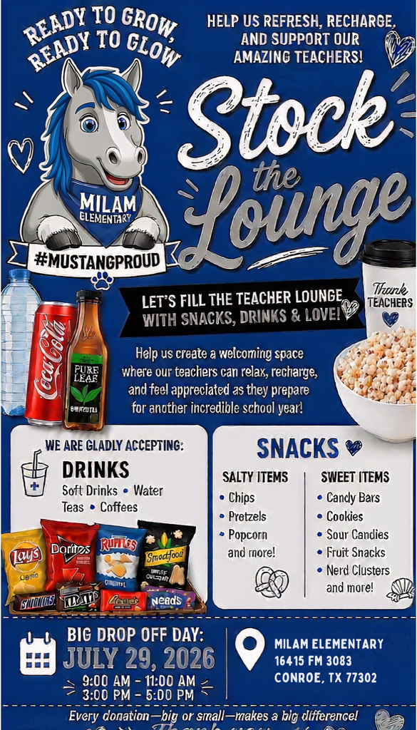 COlorful image that provides image on stocking the lounge at Milam