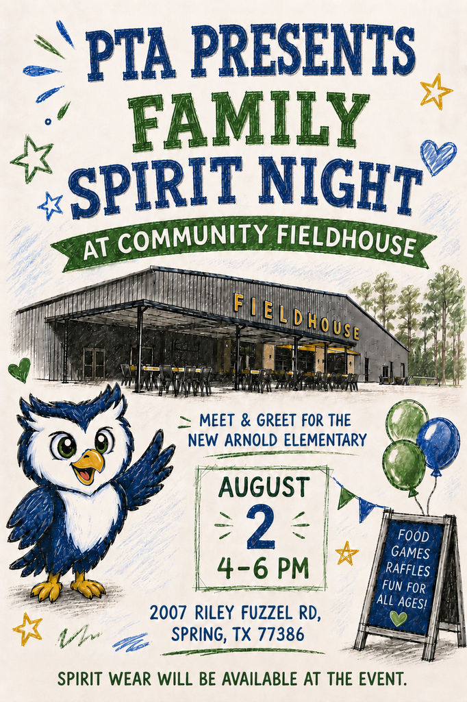 Owl mascot announcing a spirit night