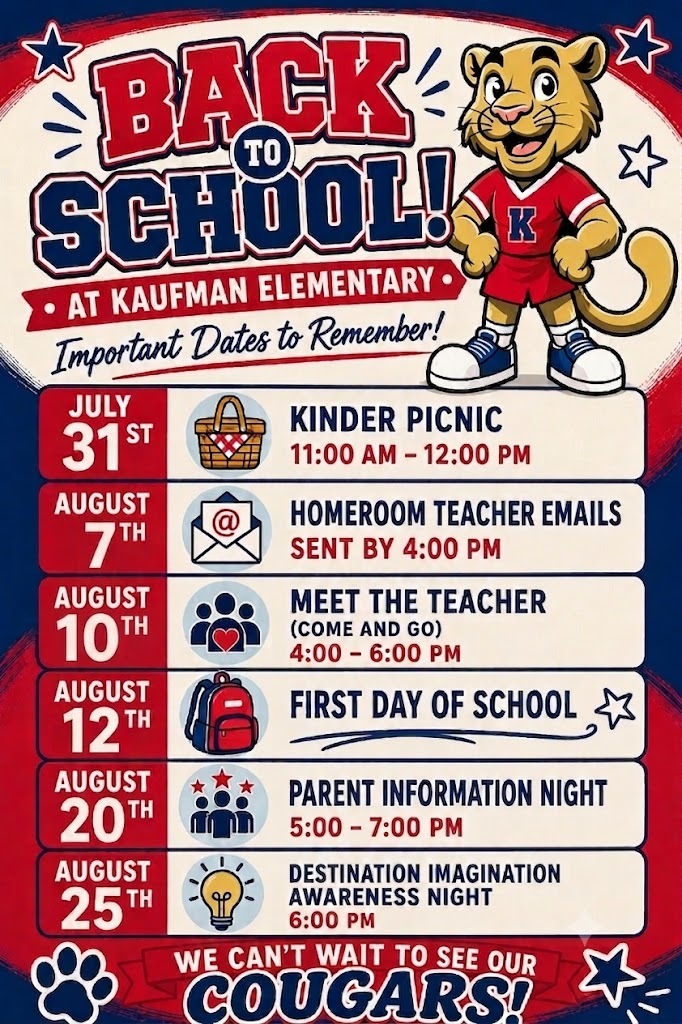 Back to School dates