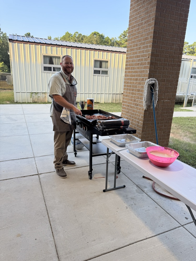 Mr Stowe cooking breakfast 