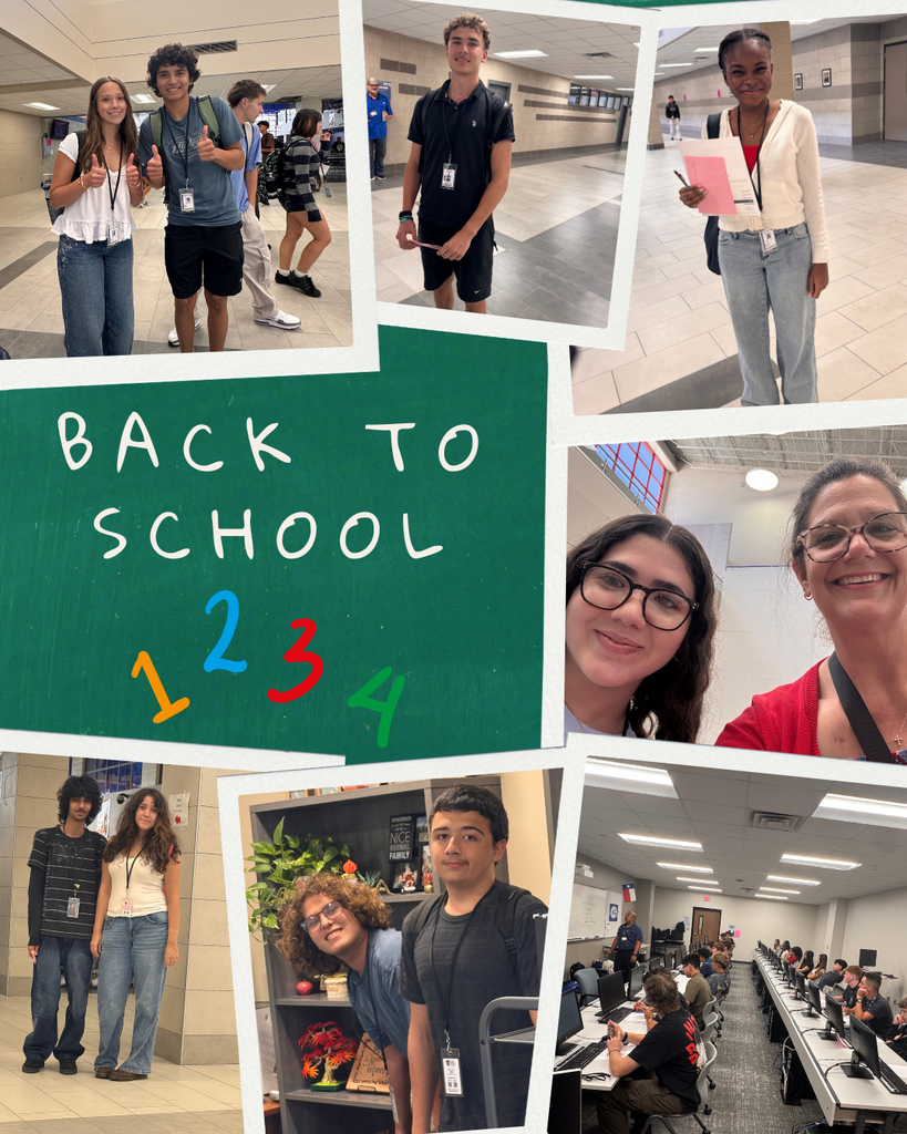 First day of school 1234 - Collage of ACES students in the hallway and during class.