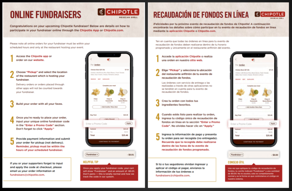 Chipotle Instructions