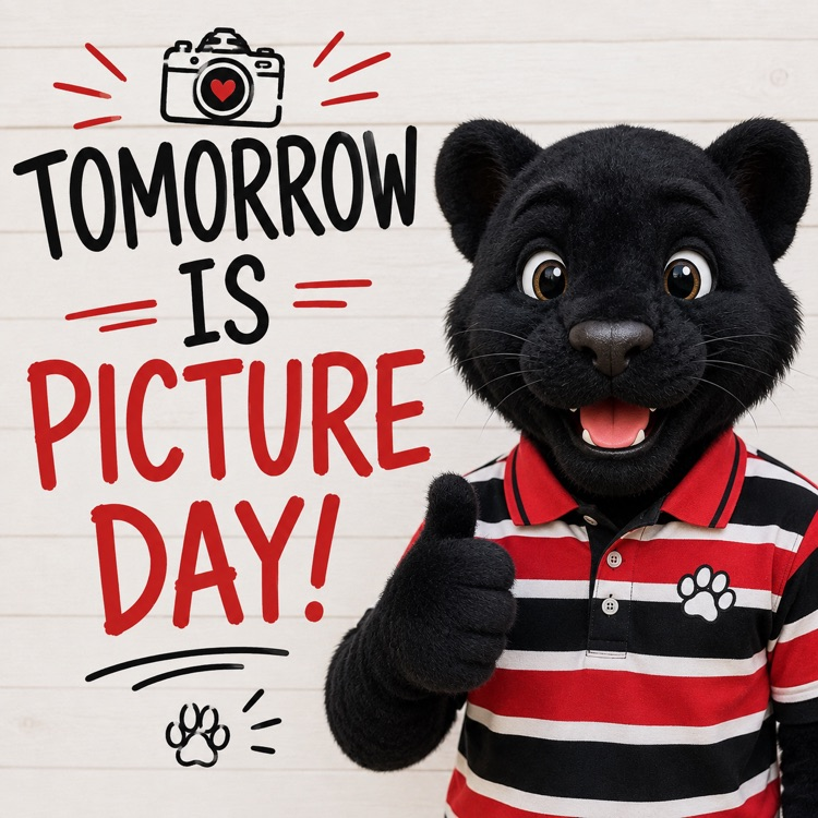 Tomorrow is Picture Day panther in polo
