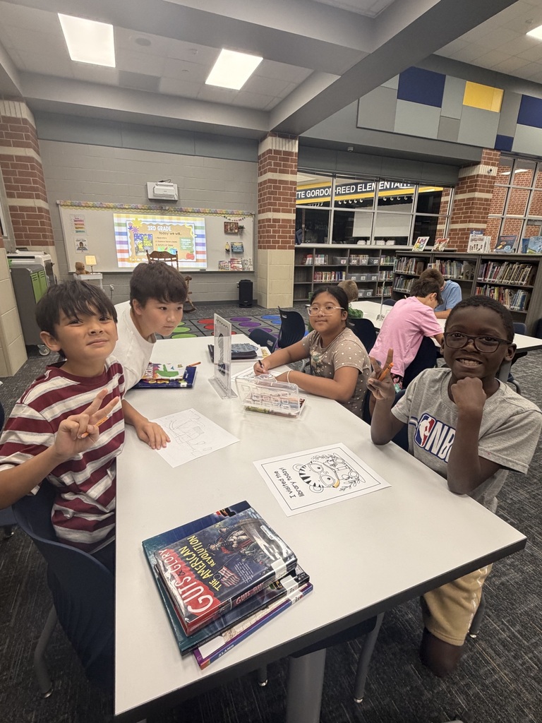 students in library