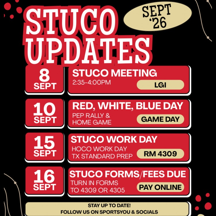 StuCo updates
