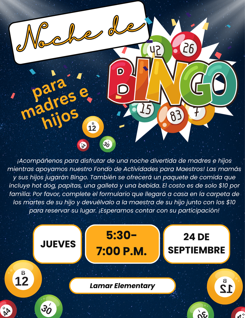 Mother and Son Bingo Night