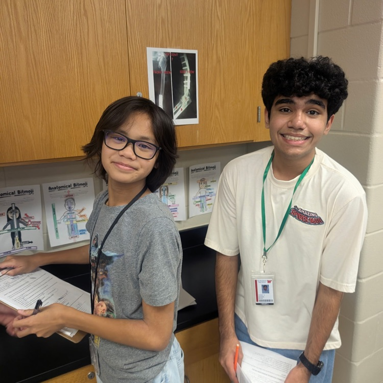 Freshman Med Terms students analyzing patient X-rays for skeleton system injuries.
