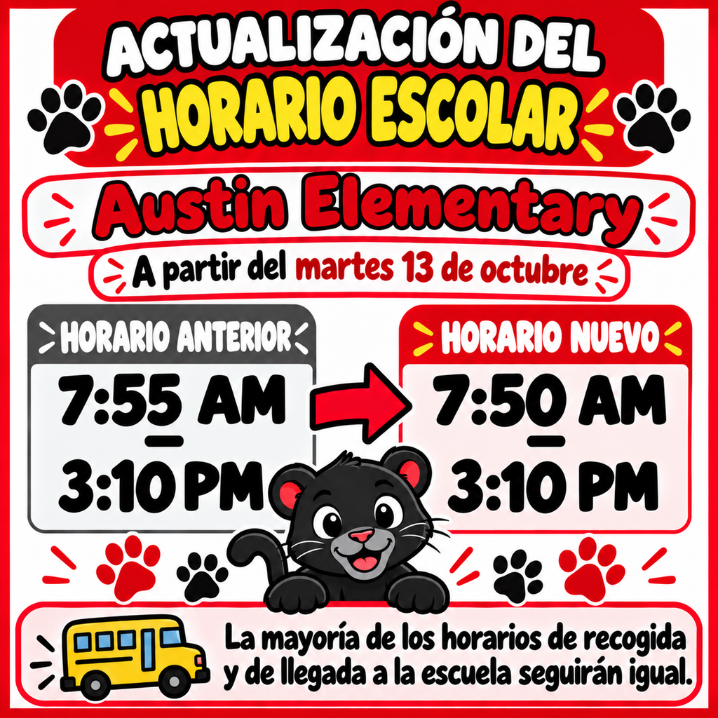 New School Time 7:50AM to 3:10PM