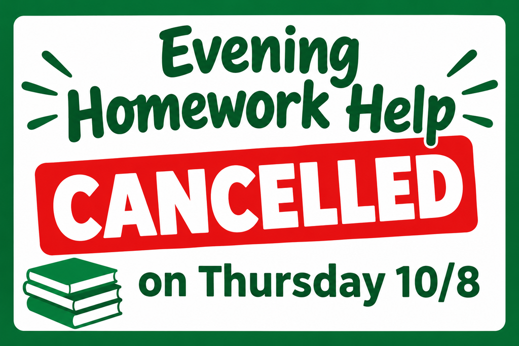 Evening homework help cancelled 10/8