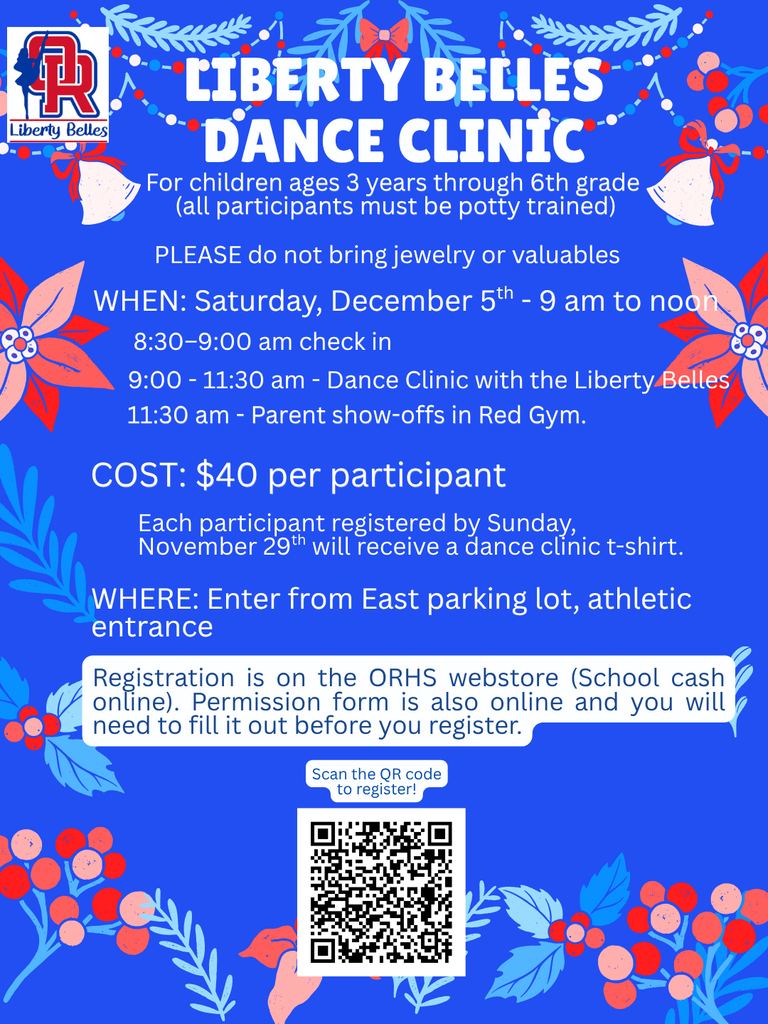 Please bring your little dancers to join the Liberty Belles!