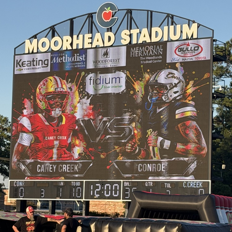 scoreboard of Caney creek football game