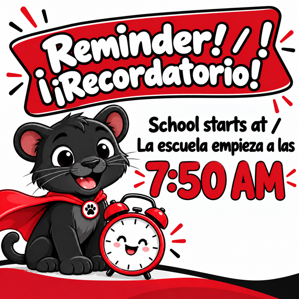 Reminder school starts 7:50AM
