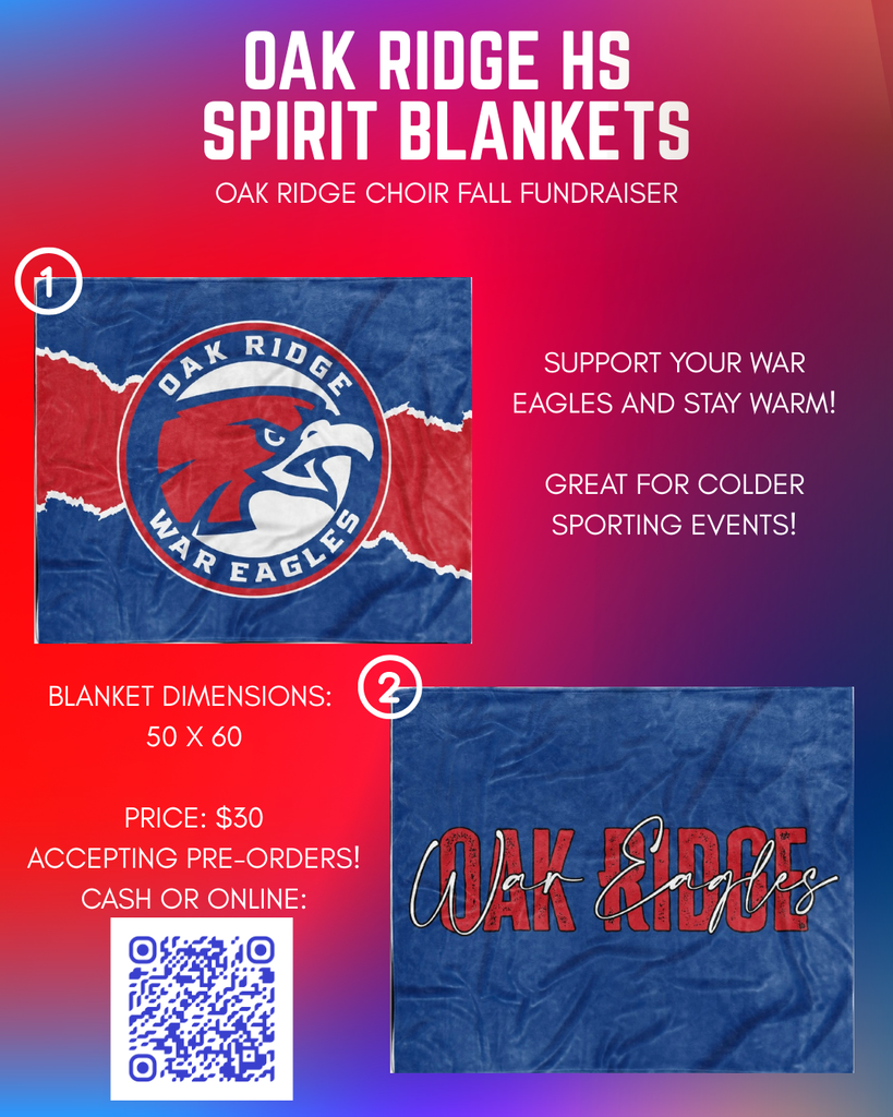 Choir Fundraiser- Spirit Blankets for Colder Weather Season! Cash or Online $30 Selling in Person and Online. Please indicate how you would like your blanket delivered.