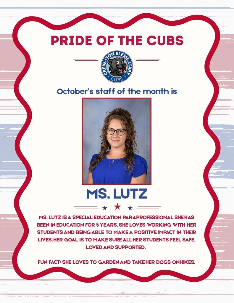 Paraprofessional of the month spotlight flyer