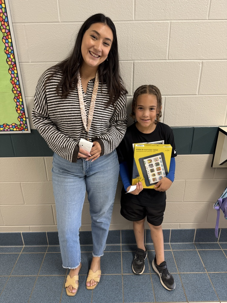 student and ms Romero won tablet