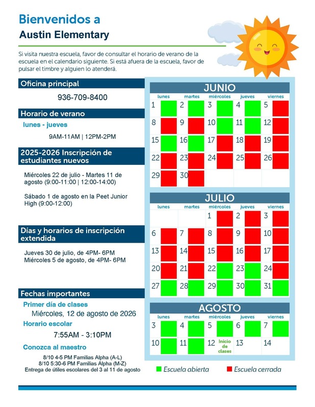 Spanish Summer Calendar