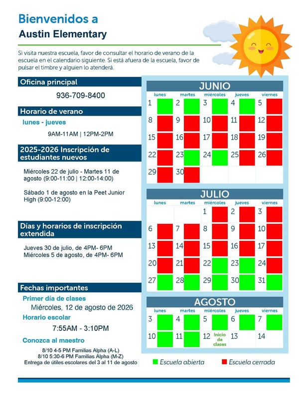 Spanish Summer Calendar