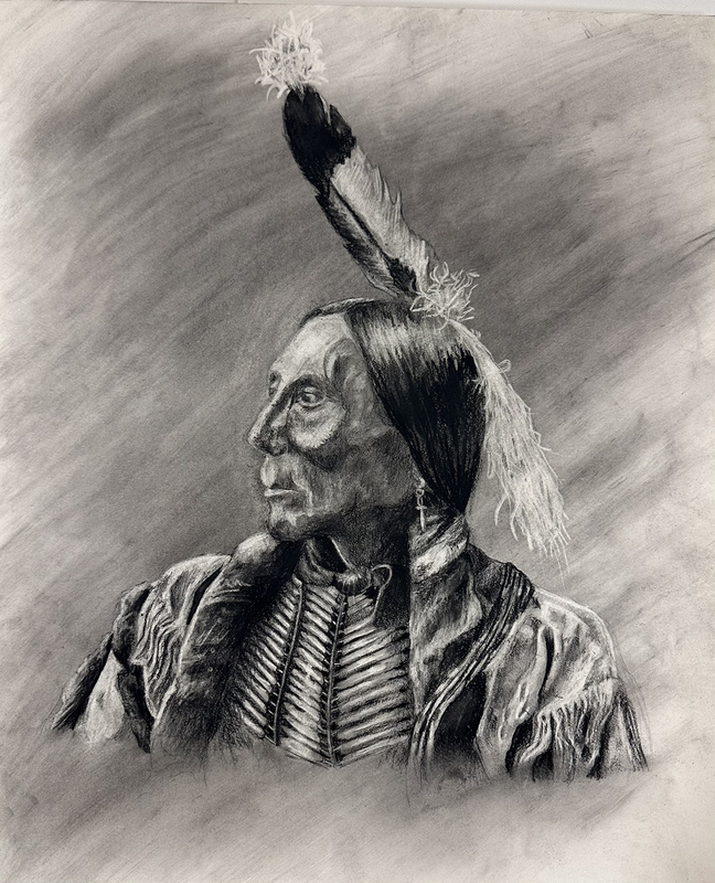 Drawing of a Native American