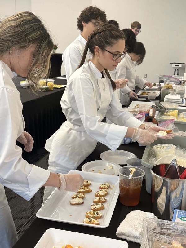 Culinary students competing