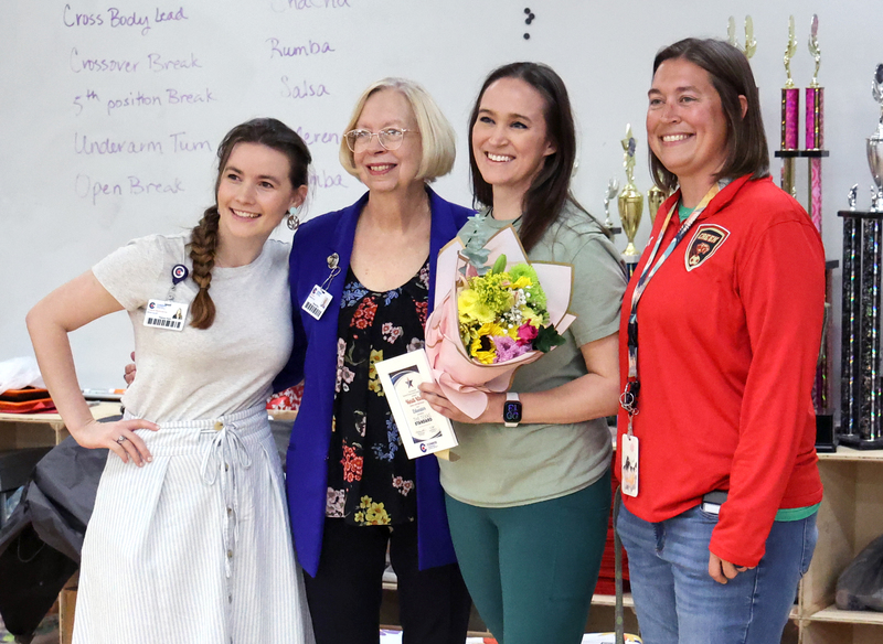 Heidi Kloes with family after receiving the Teaxs Standard Award.