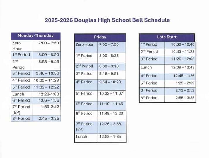 school bell schedule