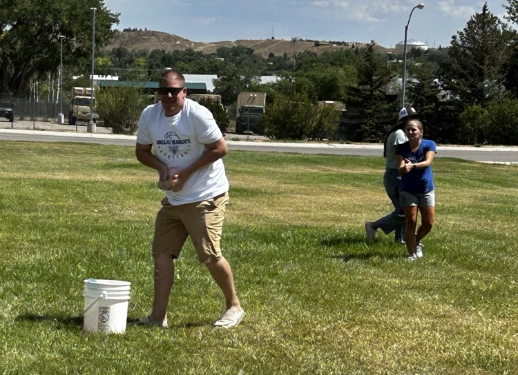 playing dodgeball with water balloons