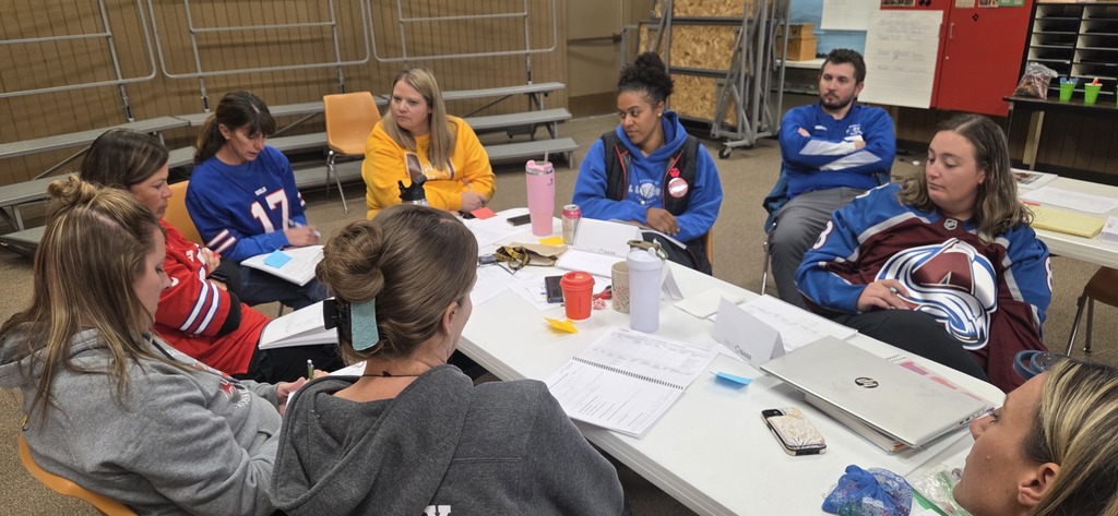 Teachers working collaboratively during a training