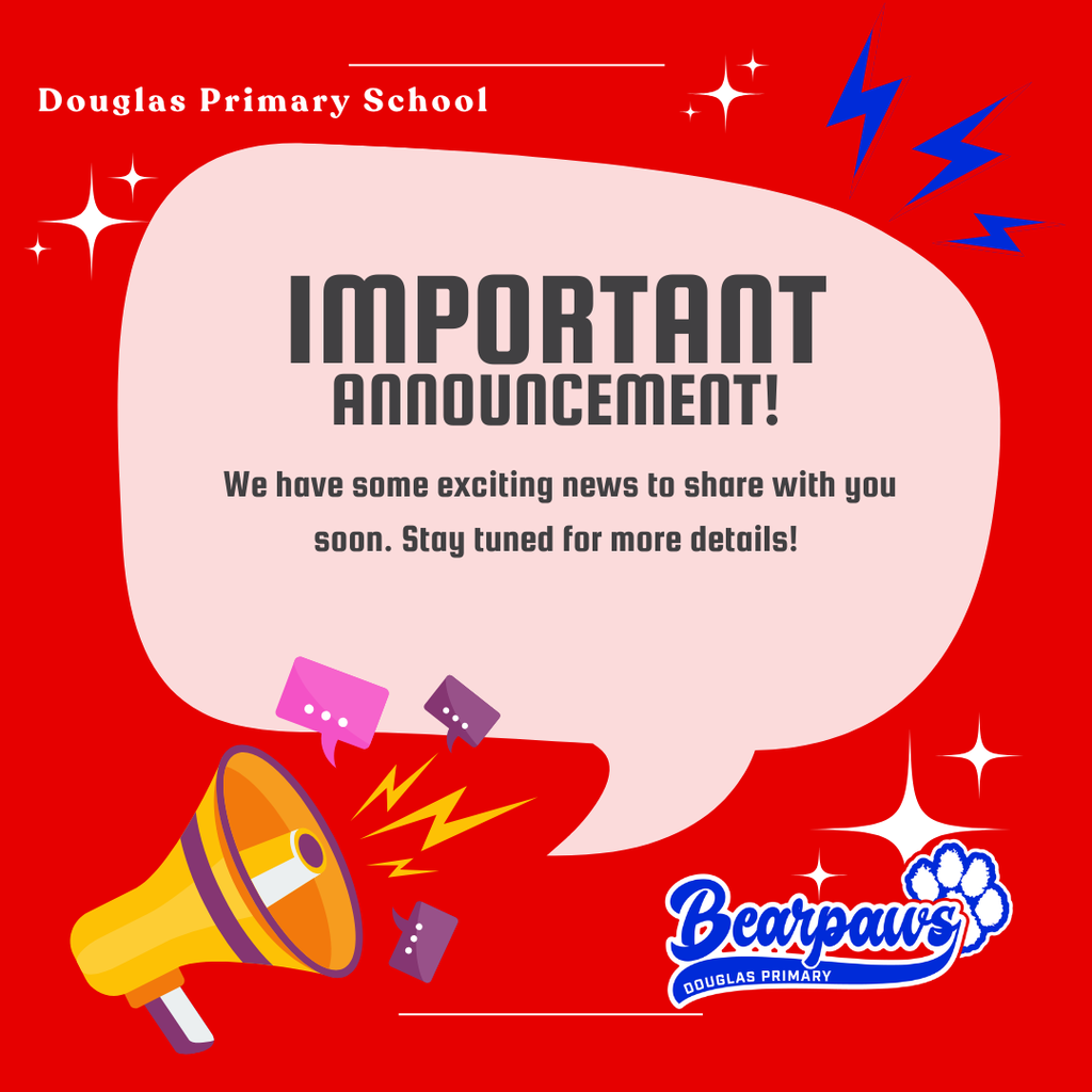 A red flyer describing the new parent involvement flyer at Douglas Primary School,