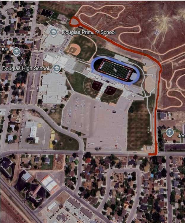 A picture of the Logsdon Lane Pickup/Dropoff area