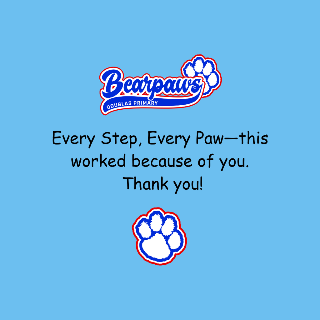 Light blue flyer thanking DPS Families