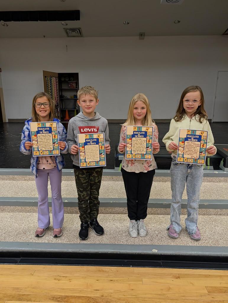 Second grade students of the month