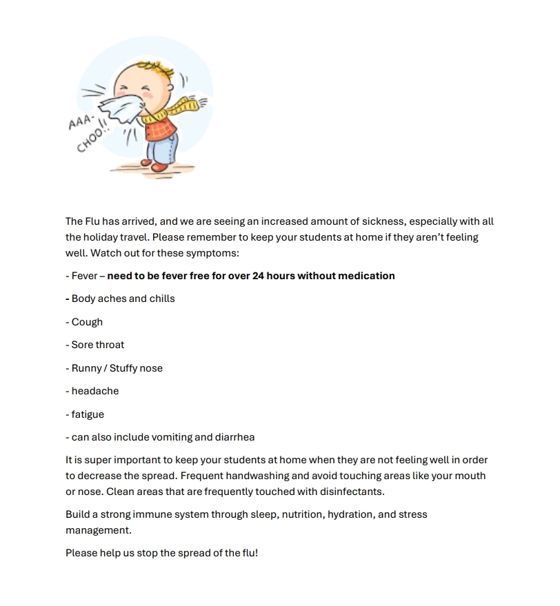 a flyer about the flu