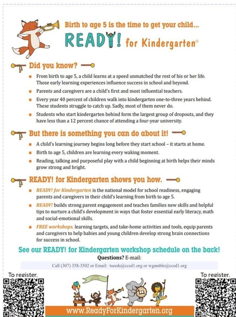 flyers that explain Ready! for Kindergarten