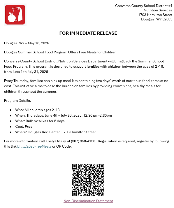 Summer Food Program registration information shareout