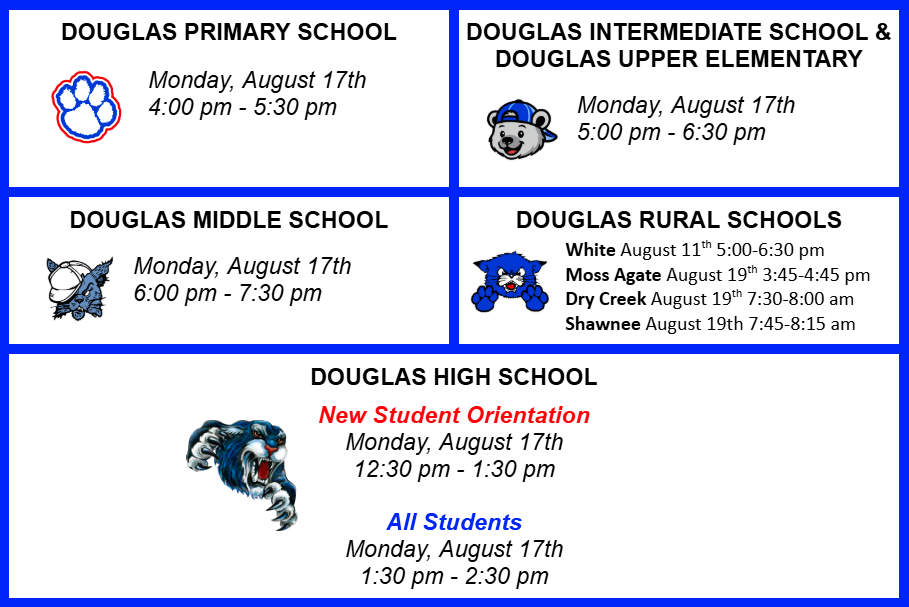 Open House Flyer for all CCSD #1 schools.