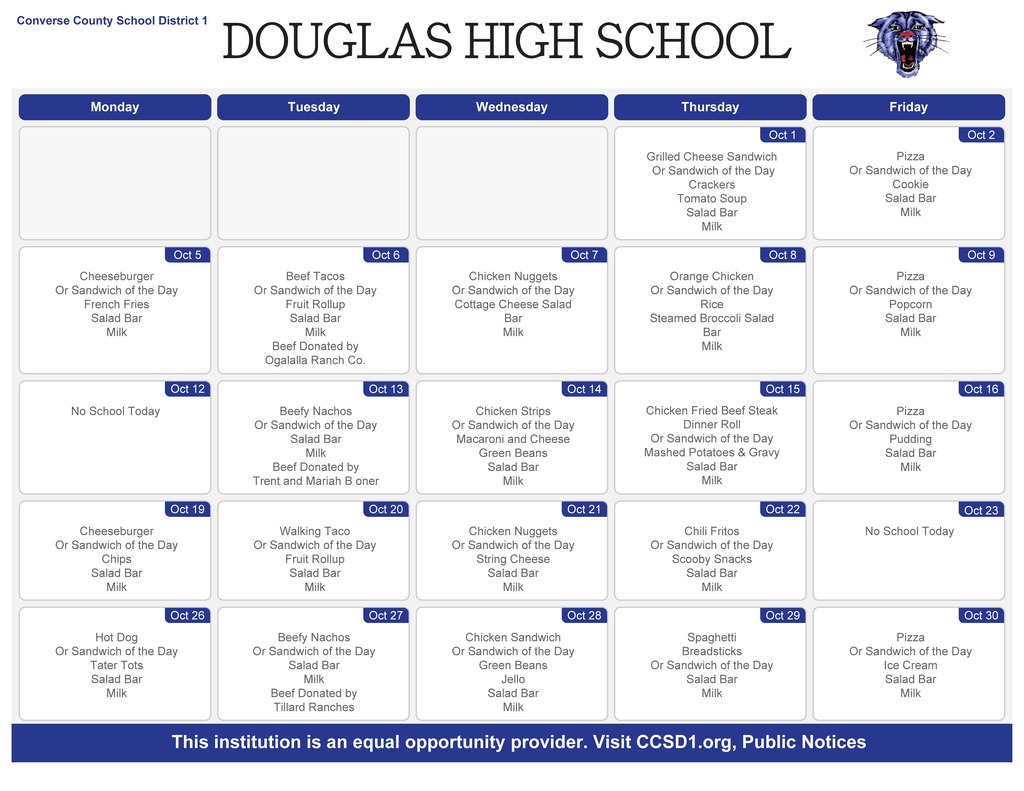 DHS Menu