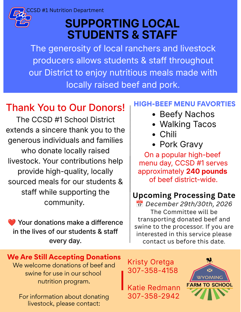 livestock donations flyer with information