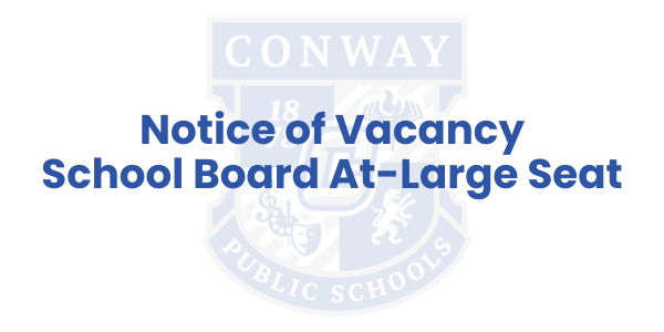 notice of vacancy school board at large seat graphic